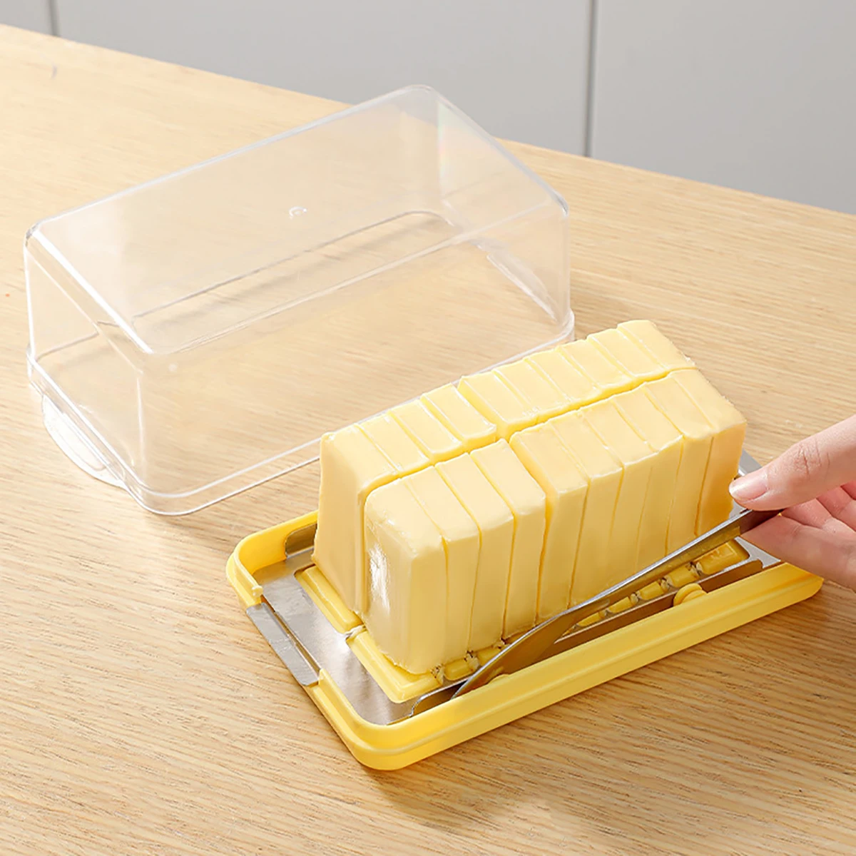 Butter Cutting Fresh-keeping Box Butter Slicer Cutter Dish Container Storage Crock Bowl