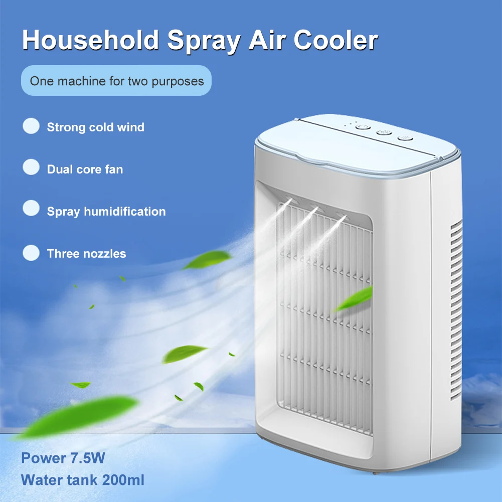 

Air Cooler Multifunction Mini 3 Speeds Fan USB Electric Fan Water Spray Mist Portable Fan Air Conditioner Humidifier For Home