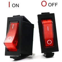 

Rocker Switch Slim Type Snap Type 15A 250V 20A 125V RED SPST ON-OFF-ON 3 Pin With Push-in Terminals For Household Appliances