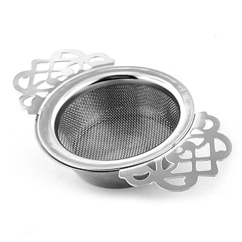 Double Ear Spice Infuser Filter Loose Leaf With Drip Bowl Tea Strainer Tea With Double Wing Handles Stainless Steel Kitchen Tool tea infuser