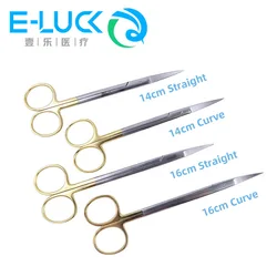 1Pcs Dental Surgical Scissors 14/16cm Stainless Steel Dentist Tools Straight/Curved Operating Scissors High Grade Durable
