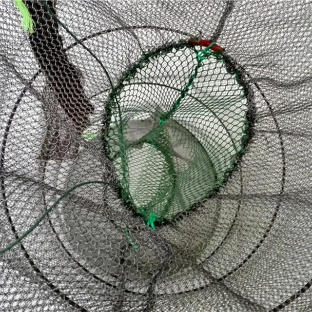 1Pcs Collapsible Steel Wire Nylon Net Fish Cage Mesh Fine Trap For Crab Shrimp And Crayfish Fishing Tackle Outdoor Enthusiasts 4
