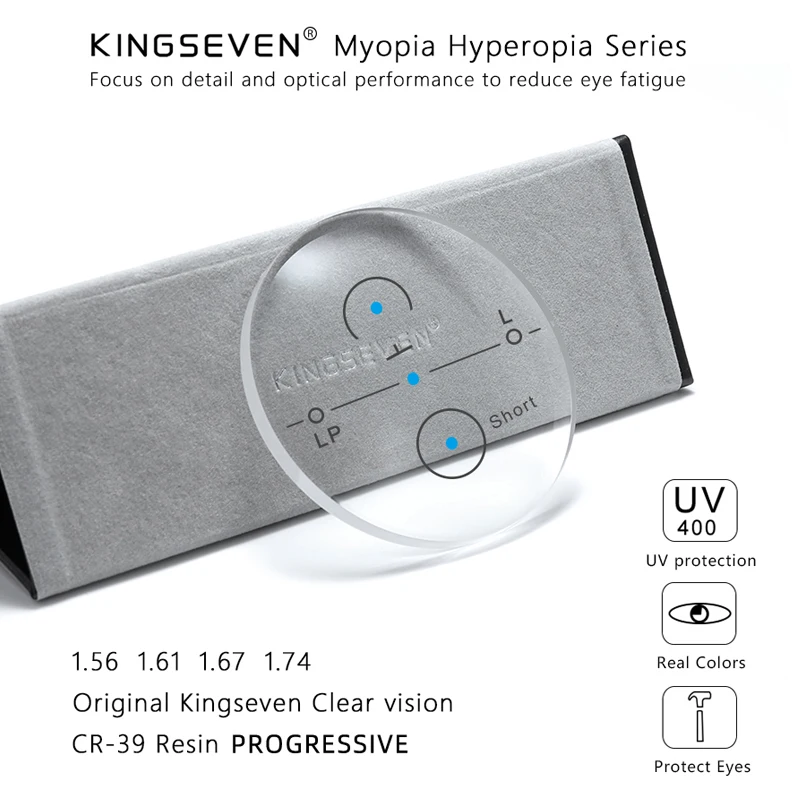 

Прогрессивные Мультифокальные линзы KINGSEVEN 1,56 1,61 1,67, бифокальные линзы для близорукости, гиперметропии, сопротивления, Короткие линзы среднего и дальнего диапазона