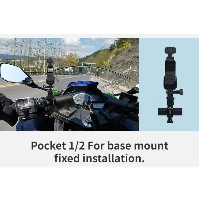 Motorcycle Clip Handle Holder Base with Frame Adapter for DJI Osmo Pocket 3 /Pocket 1/2 Gopro Action Camera Gimbal Accessories - Image 4
