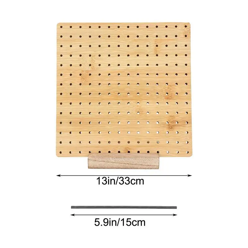 Tavola Per Blocchi All'Uncinetto In Legno - Con 20 Perni E 5 Aghi - 23,5x23,5 Cm - Per Granny Square - Foto 3