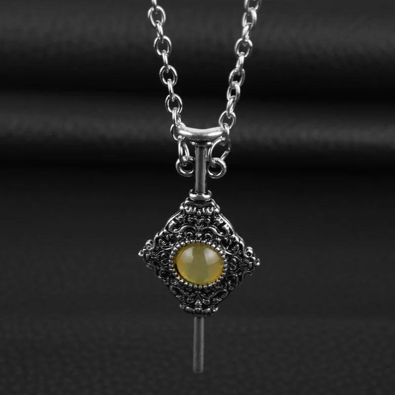 Double Sided Blood Pact Charm Necklace Silve Fantastic Dumbledore Grindelwald Blood Pendant Necklace For Movie Fans Jewelry Gift