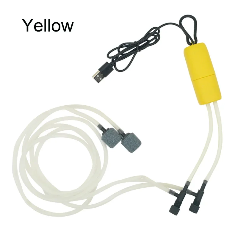 Portable Silent Aquarium Air Pump with Adjustable Dual-Hole Aeration