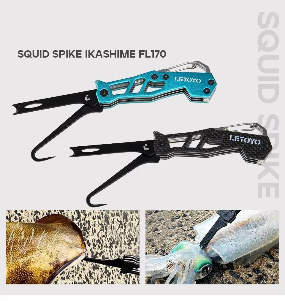 2 in 1 Squid Nerve Cord Cut Fishing Tools Correct Squid Jig Hook Stainless Steel Squid Knife for Webfoot Octopus Cuttlefish