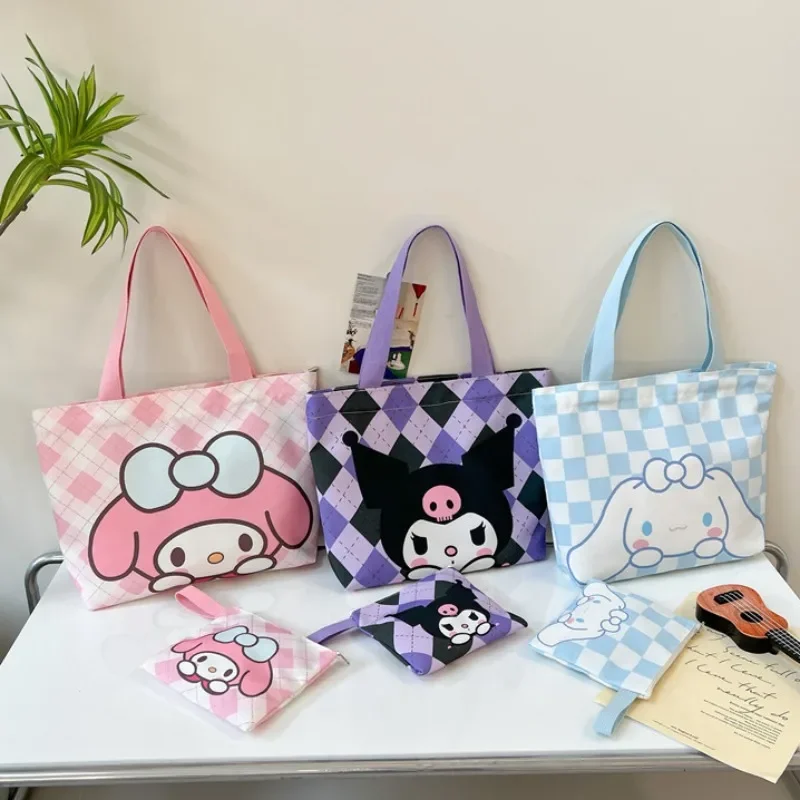 

Cinnamoroll Sanrio My Melody Kuromi Anime Kawaii Cartoon Tote Bag Cute Shoulder Bag Commuter Package Large Capacity Travel Bag
