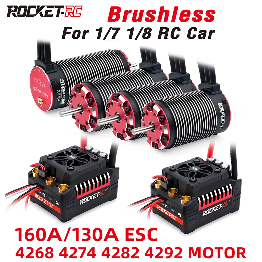 Surpass Hobby Rocket-Rc Rc Motor Rc Esc Motore Brushless Ed Esc Combo 4268 160A 130A Per 1/8 1/7 Rc Car Rc Parts