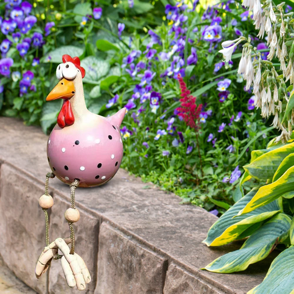 Garden Statue Garden Decoration Animal Ornaments Ceramic Chicken Hilde Garden Decoration Animal Figure Garden Plug Pottery Figurines Handcraft Landscape Ornament Miniatures