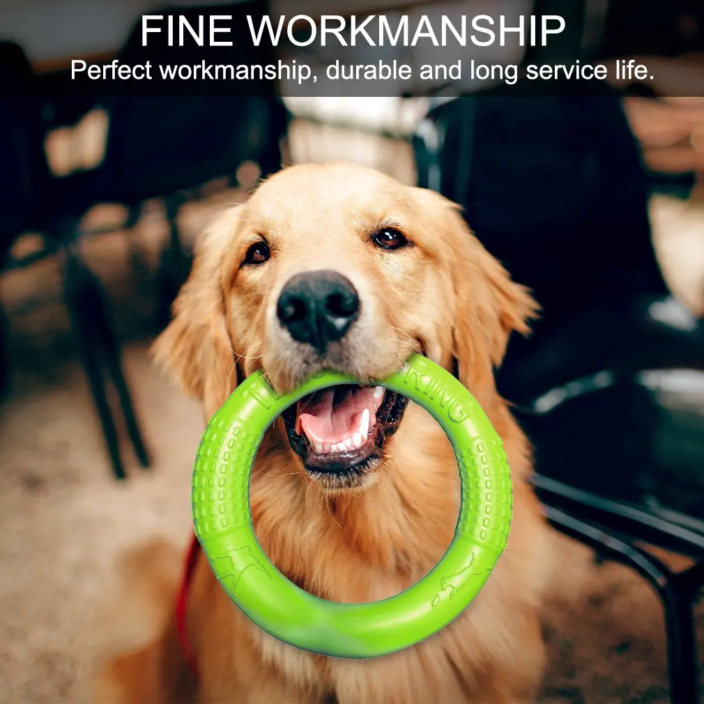 

Dog Toys Pet Flying Disk Training Ring Puller Anti-Bite Floating Interactive Supplies Dog Toys Aggressive Chewing Pet Supplies