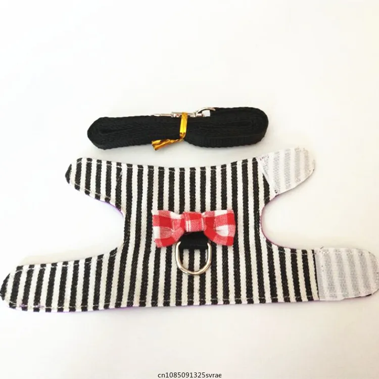 Small Pet Rabbit Harness Vest and Leash Set for Ferret Guinea Pig Bunny Hamster Puppy Bowknot Chest Strap Harness Pet Supplies rabbit harness and leash set rabbit harness set