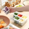 Refrigerator Storage Box 6/8 Grids Food Vegetable Fruit Storage Box Scallion Preservation Box Kitchen Divided Storage Container 4
