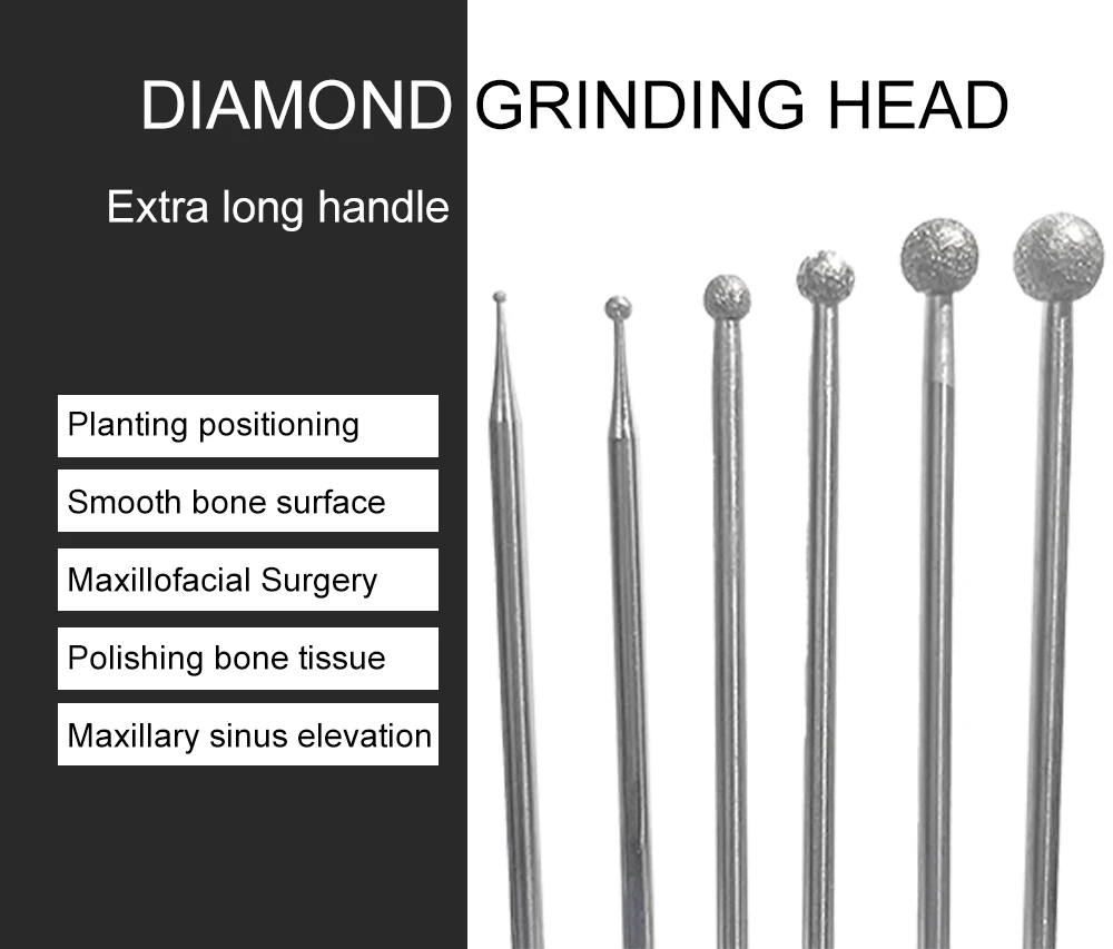 Dental-Diamantbohrer für Zahnimplantate, chirurgische Niedriggeschwindigkeits-Geradhandstücke, 20-Grad-Winkelstück, SG-Serie, 70 mm, HP, Durchmesser 2,35 mm – Detail 1