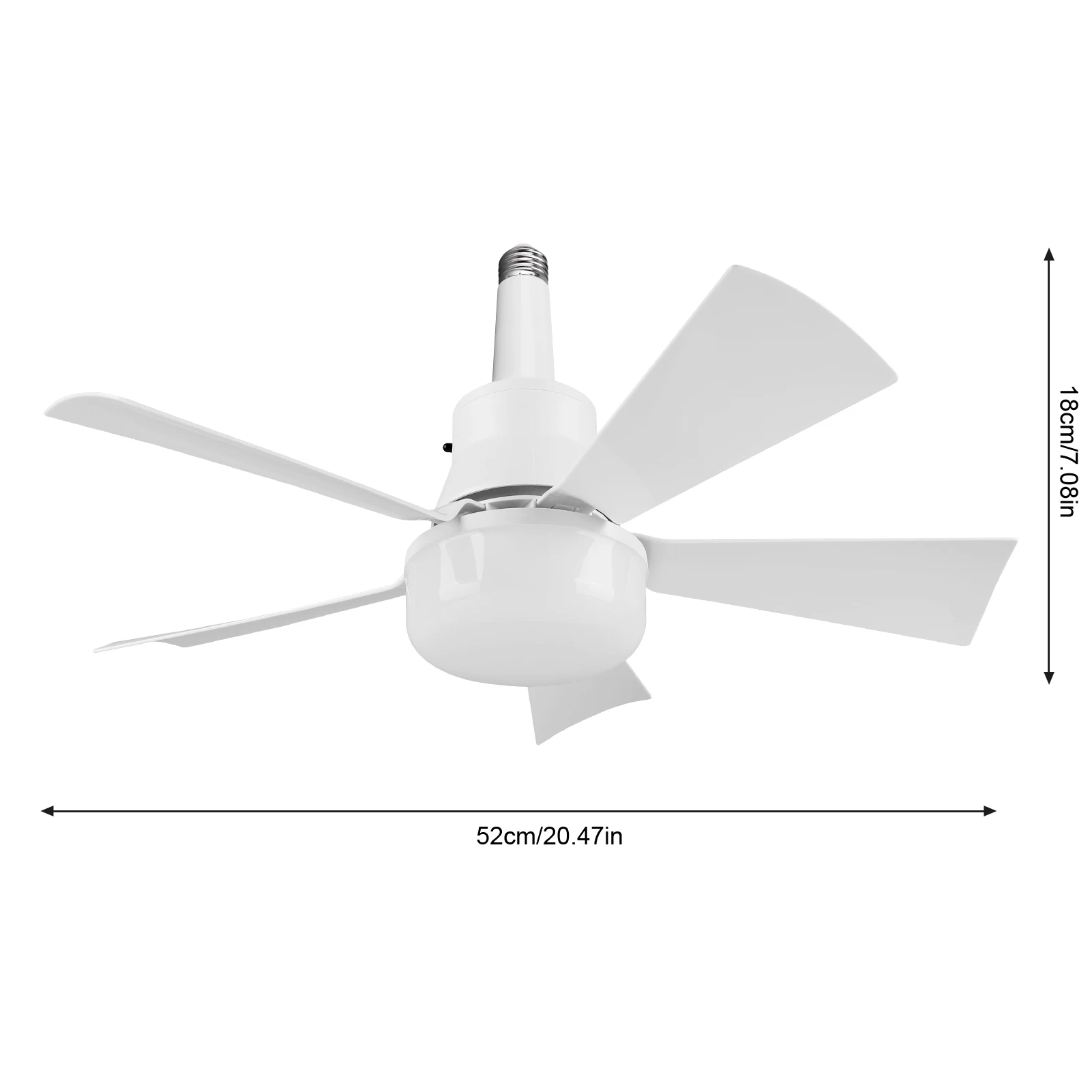Socket Fan Light with Remote Ceiling Fan with Light Adjustable Wind Speed LED Light Fan Timing Wireless Fan for Home Office