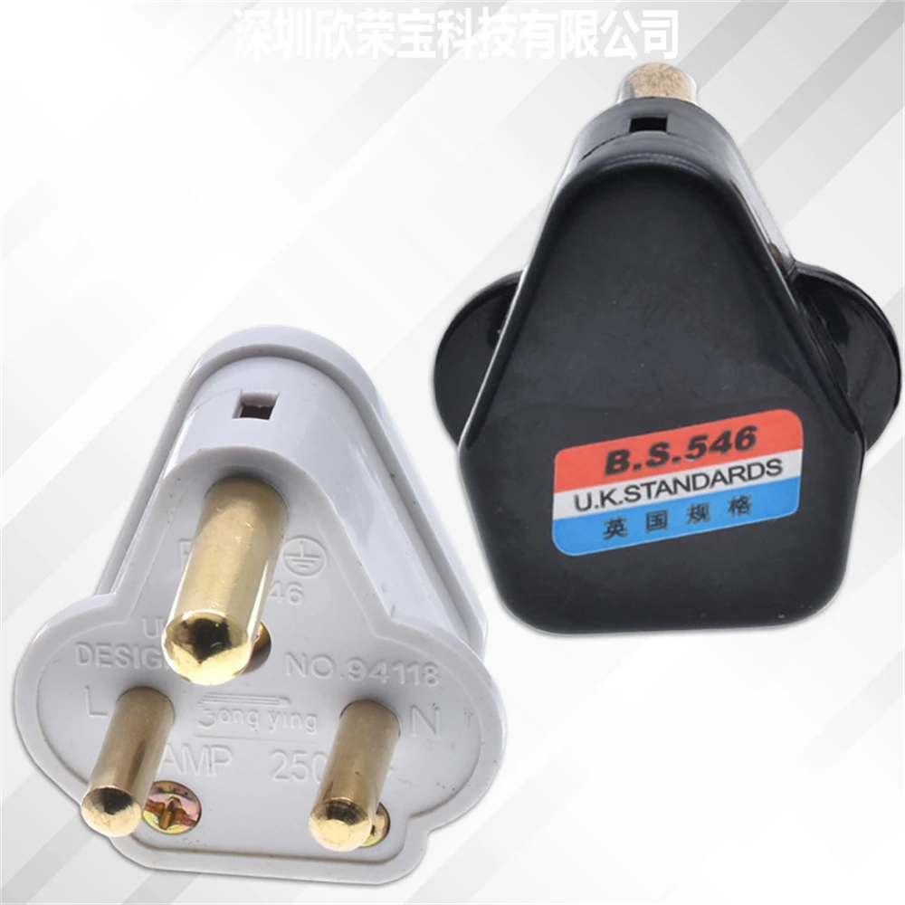 

BS546 South Africa power cord plug AC250V 5A/15A round 3 pins removable cable Connector Detachable High power India wiring plug