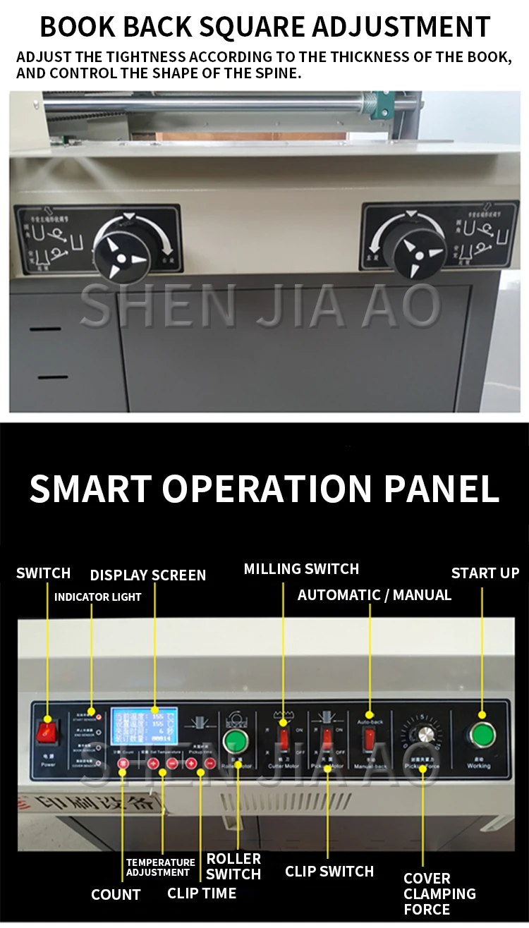 A400F automatic large-scale hot melt glue binding machine A4 wireless glue binding machine tender book document binding machine