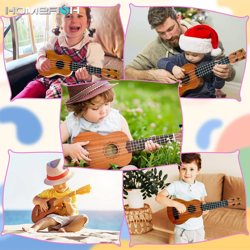 Music Toys 35cm Ukulele Children Guitar Toy Can Be Used To Play Elementary Instruments With Paddles Simulating Yukrili Music Toys