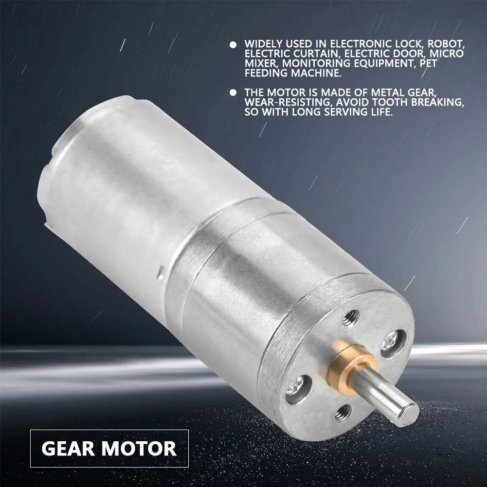 25mm 12V 25GA‑370 Low Speed Metal Gear Motor for Electronic Lock Gear Motor Gear Motor Metal Gear Motor Motor