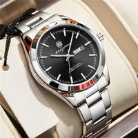 PAAZOMU Luxury Quartz Man Wristwatch Sport Men Watches Waterproof Luminous Date Week Stainless Steel Men's Watch Male Reloj+Box