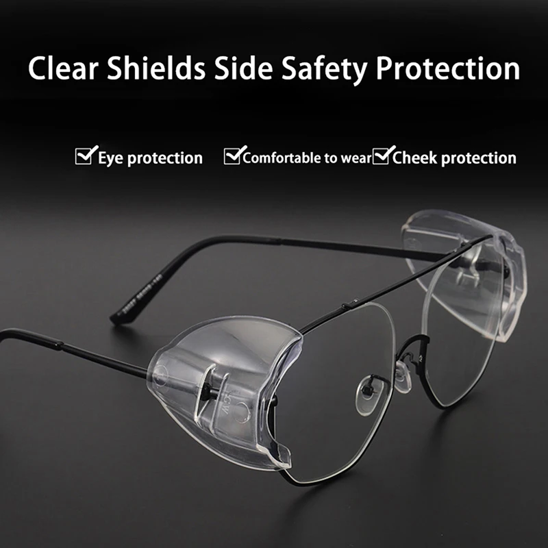 

2PCS Fashion Eye Flexible Clear Shields Side Safety Goggles Glasses 95% Protection Universal Anti Fog For Women Men