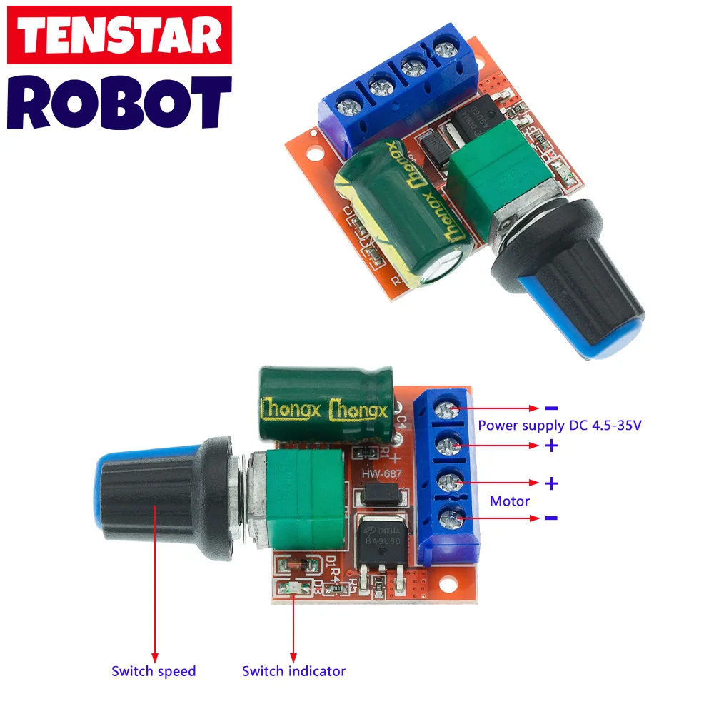 5A 90W PWM 12V DC Motor Speed Controller Module DC-DC 4.5V-35V Adjustable Speed Regulator Control Governor Switch 24V dc motor speed controller electric motor speed controller motor speed controller