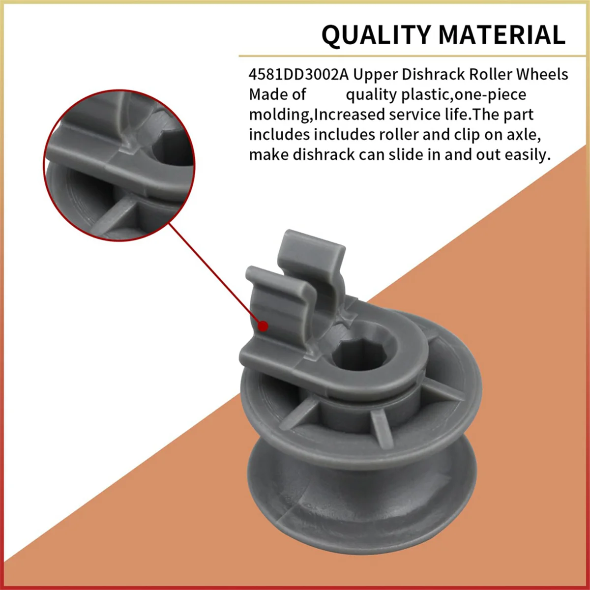 8Pcs 4581DD3002A Dishwasher Upper Rack Wheels,Dishrack Roller and Axle Assembly Replacement Part for LG HOT