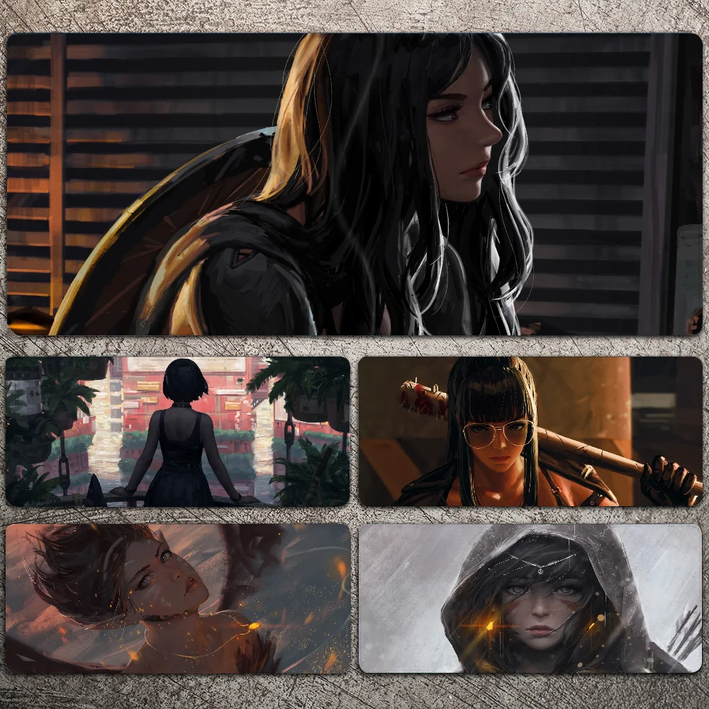 

Hot Cool Girl Mousepad Large Gaming Mouse Pad LockEdge Thickened Computer Keyboard Table Desk Mat