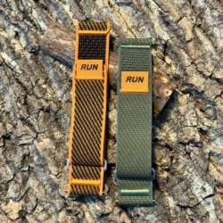 Ultra Light 24mm Elastic Nylon Velcro Watch Strap with 316L Stainless Steel Buckle - 24mm - Suunto9 7 D5 (OrangeBlackArmyGreen)