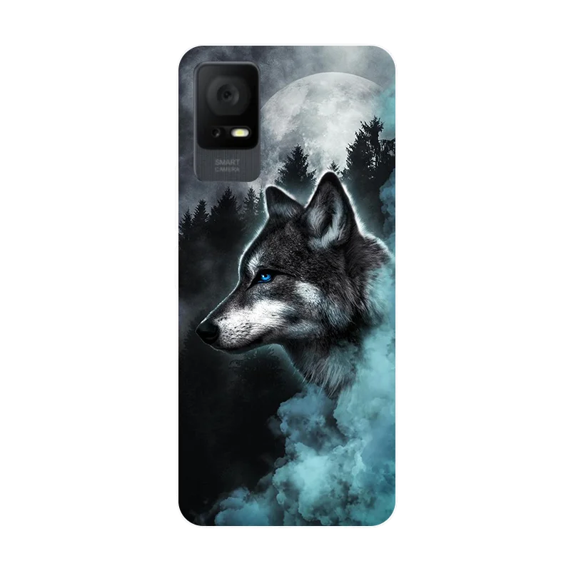 Floral Wolf Design Soft Silicone Shockproof Phone Case Cover