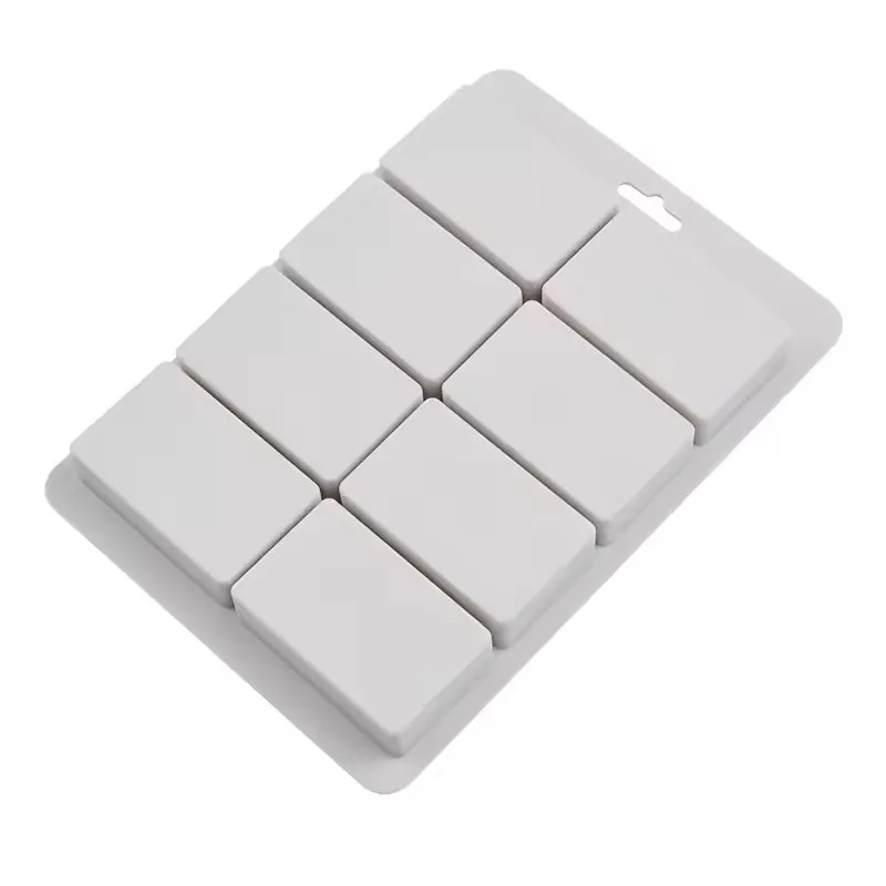 Silicone Soap Molds, 8 Cavities Rectangle Silicone Soap Molds, Great for Homemade Craft Mold
