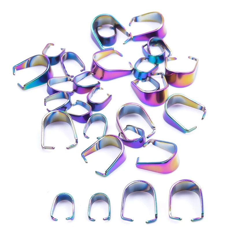

20pcs/Lot Rainbow Charm Clip Clasp Melon Seeds Buckle Pendant Connector Stainless Steel DIY Jewelry Making Findings Component