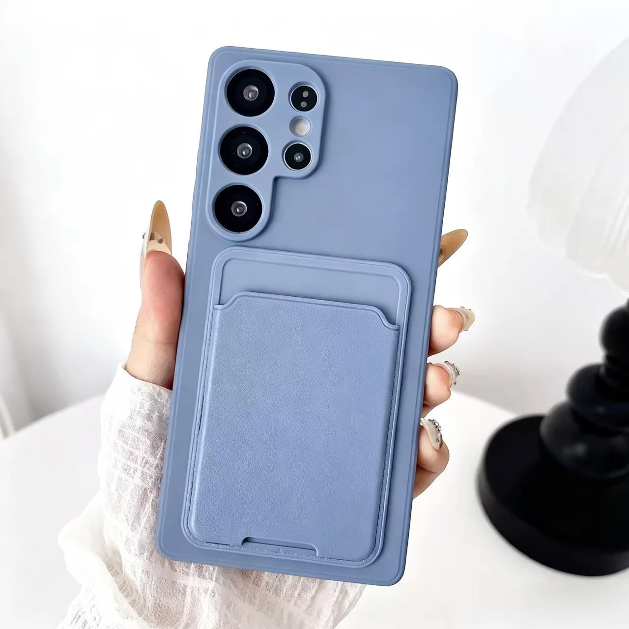 Candy Color Wallet Card Holder Phone Case - TPU Silicone Cover