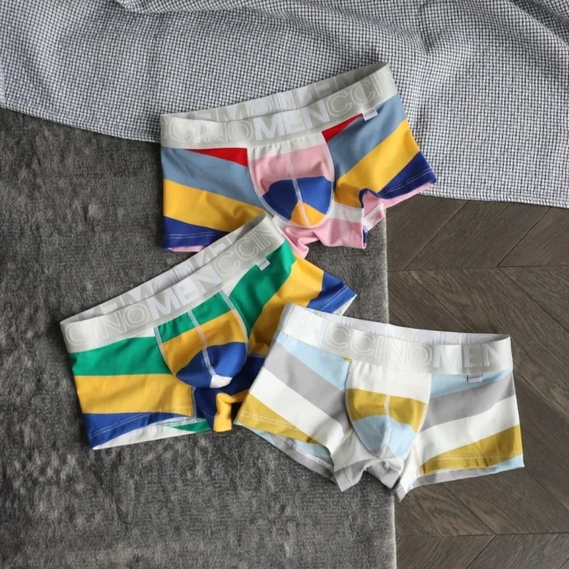3pcs/lot Menccino men's lowrise panties cotton boxer toe tight, trendy