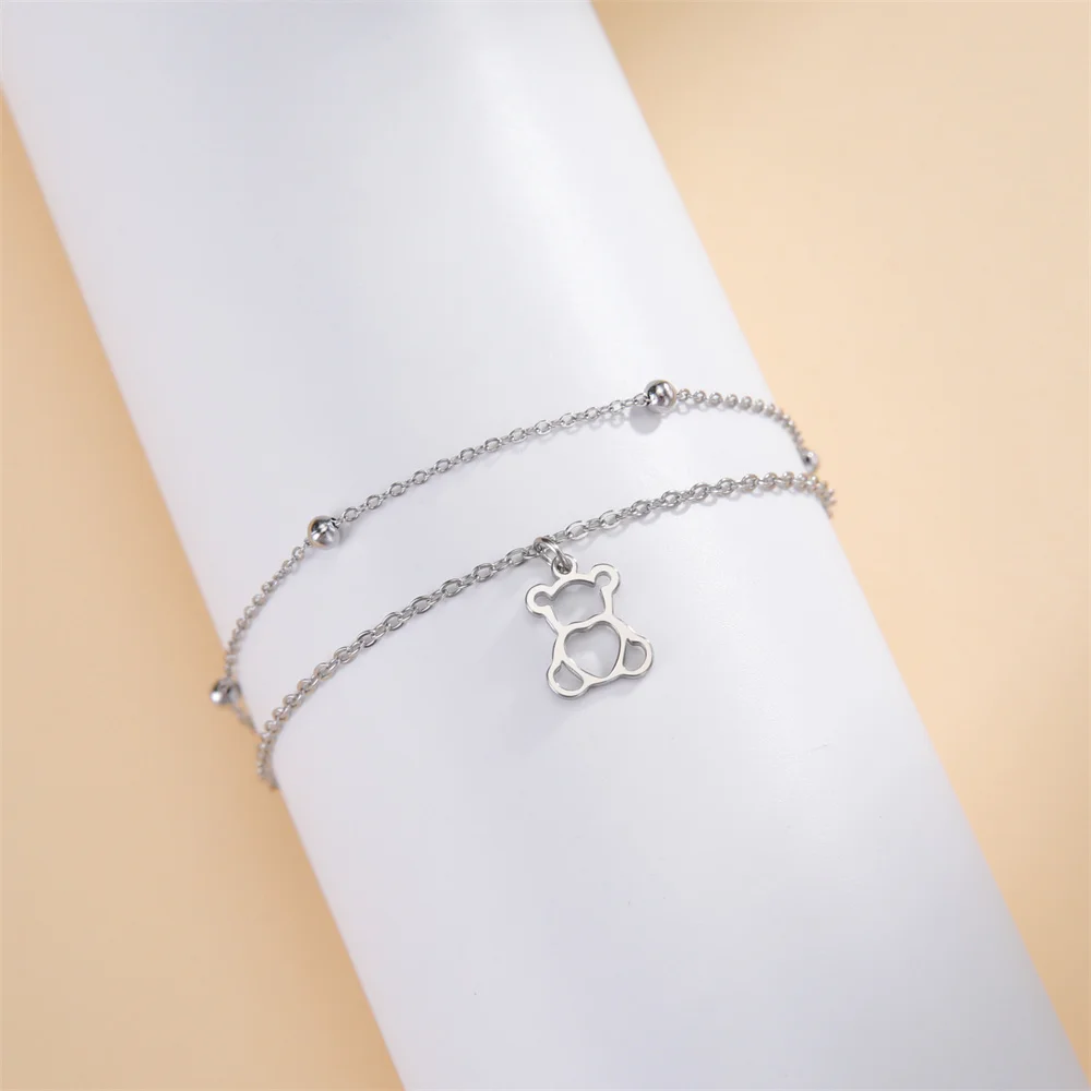 Edelstahl Wal Fischschwanz Armbänder für Frauen Mädchen Charme Doppels chicht Perlen Kette Armbänder Modeschmuck Hochzeits geschenk – Detail 37