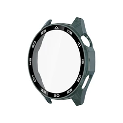 Premium Tempered Glass Screen Protector & Protective Bumper Cover for GT 6 7 46mm (B- Pine needle green)