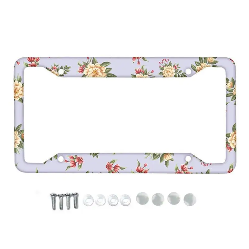 

Рамка для автомобильного номерного знака Flower, 2 шт., рамки для артистического номерного знака, 12,2X6,2 дюйма, рамка для автомобильного номерного знака с винтами подходит нам