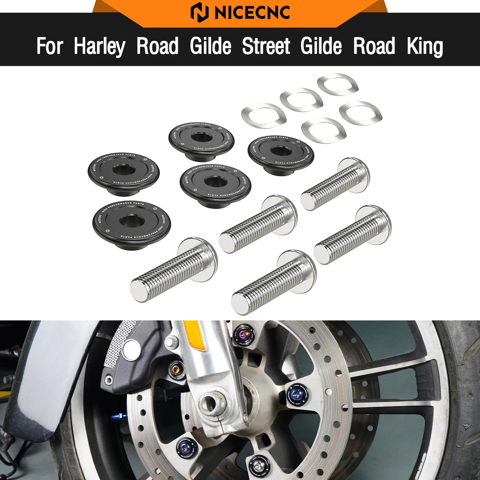 TCMT Juego De 2 Tornillos De Pinza De Freno Delantero M10 X 1,5 Mm – Compatible Con Harley Road King, Sportster, Dyna, Softail Y Más – Acero De Alta Resistencia