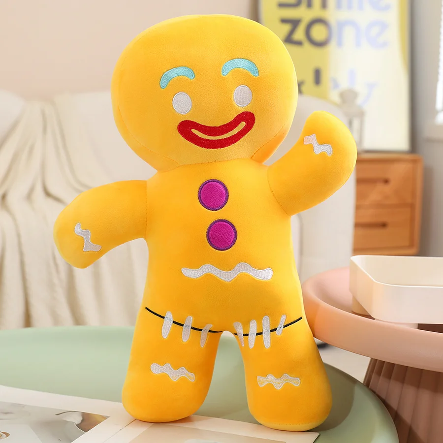 Gingerbread Man Pillow - Plush Throw Pillow with PP Cotton Stuffing for Sofa