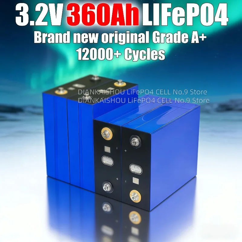 Batteria LiFePO4 Grado A 360Ah 3.2V Cella LiFePO4 Fai da Te 12V 24V 36V 48V per Camper, Veicoli Elettrici, Campeggio, Pacchi Batteria Solari, Furgoni - Esente IVA - Image 4