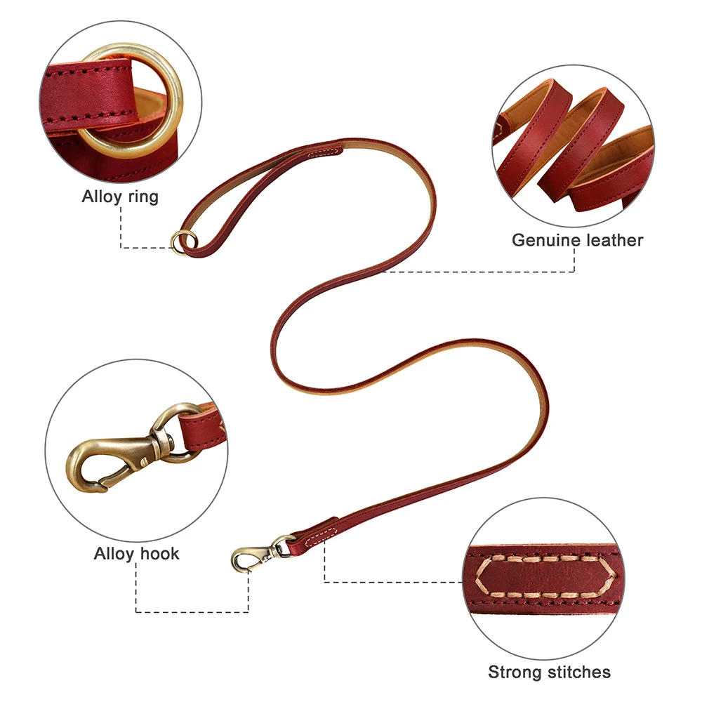  Leather Dog Collar and Leash Set, Check Pattern Dog Collar  Leashes Metal Buckle Adjustable Durable for Small Medium Large Dogs (Brown,  L(14.5-18.5IN)) : Pet Supplies