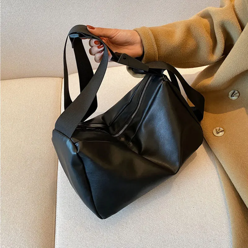 Casual shoulder bag pu leather crossbody Large Capacity Soft Women Tote Bag Fashion Underarm Pouch Retro Portable BucketBags