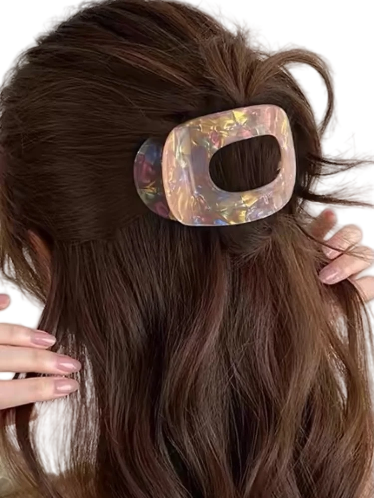 1 Piece Set Ladies Magic Color Large O-Shaped Hairpin Premium PVC Driving Lay Down Available Ladies Gift for Leisure Vacation