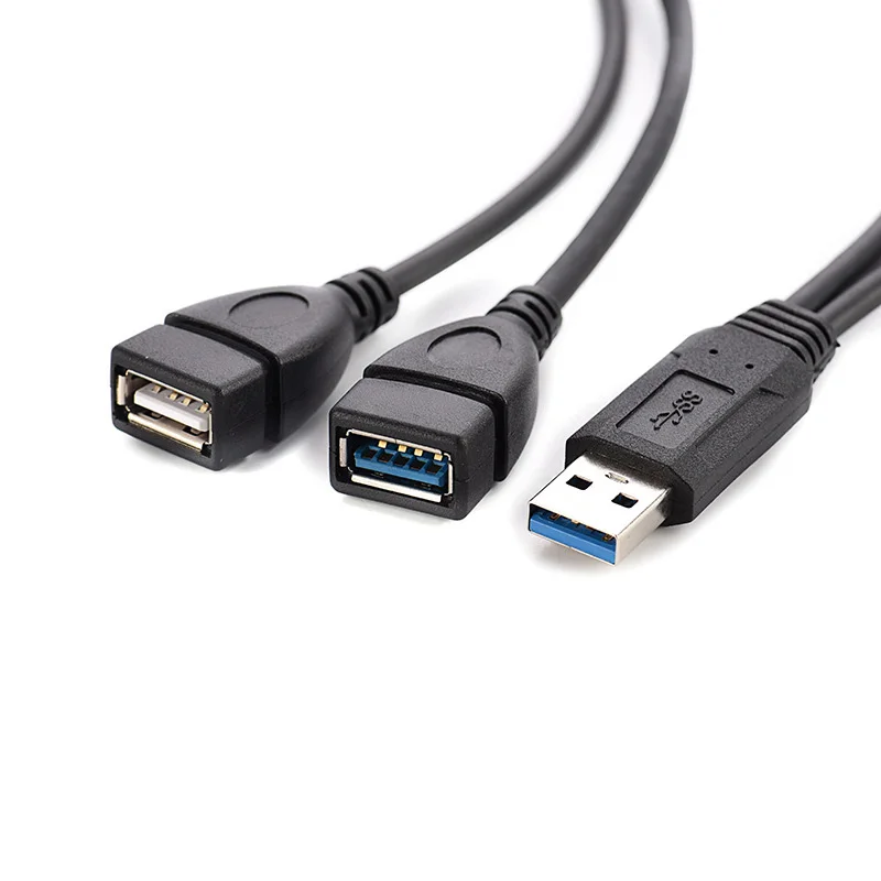 듀얼 USB 암 데이터 허브 전원 어댑터, Y 분배기, USB 충전 전원 케이블 코드, 익스텐션 케이블, USB 3.0 A, 1 수-2