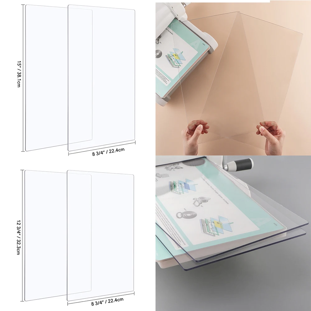 

1 Pair Cutting Pads for BSP & BS Switch Plus Die Cutting Machine Clear Polycarbonate Plastic Cutting Plates Replacement 2023 New