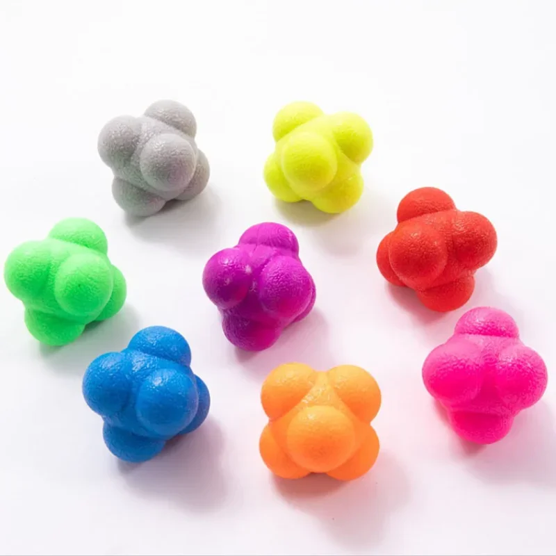 

5.5cm Hexagonal Reaction Ball Silicone Agility Coordination Reflex Exercise Sports Fitness Training Ball