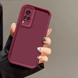 Matte Anti - Drop Soft Protective Phone Case - Full Coverage Coque for Vivo Y33 2021 (Red)