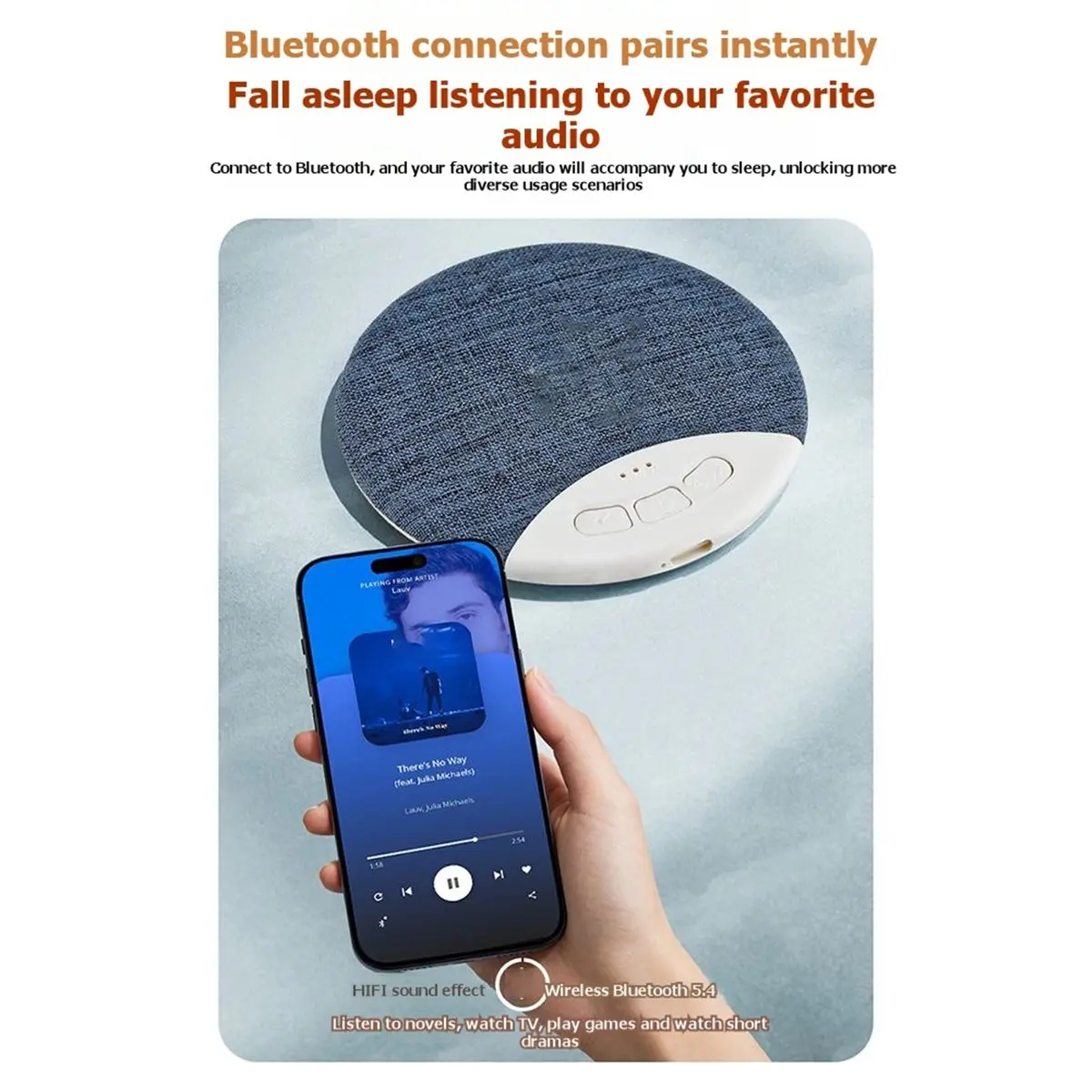 A10R 미니 슬리핑 블루투스 스피커 자연음 백색소음 무선 MP3 음악 플레이어 초박형 타이머 차단 기능 오디오 플레이어