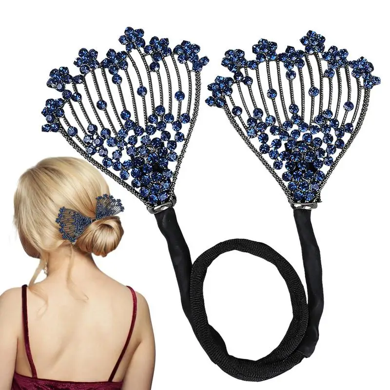 Hair Twist Bun Maker Elegante French Hair Twist Strass Hair Bun Ball Accessori Per Fermagli Per Capelli Per Feste Cene Matrimonio